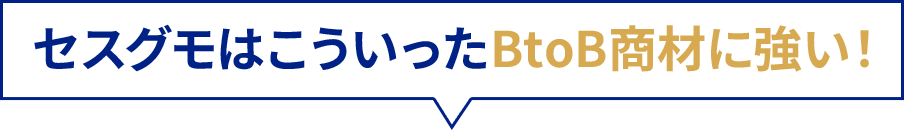 セスグモはこういったBtoB商材に強い！